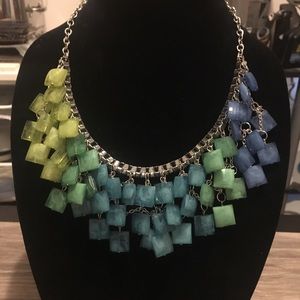Multi colored blue and green necklace